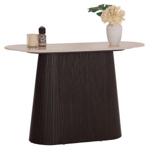 КОНЗОЛА CATER HM18323 С КЕРАМИЧЕН ПЛОТ С ВИД НА ТРАВЕРТИН - МДФ ОСНОВА 120X40X78ВСМ.