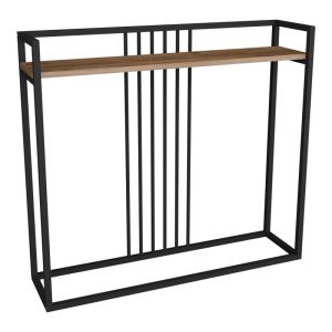 КОНЗОЛНА МАСА CONVIDA, ДЪБ, С ЧЕРНА МЕТАЛНА РАМКА, 100X25X90 СМ