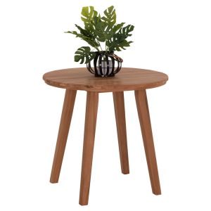 КРЪГЛА ТРАПЕЗАРНА МАСА DANTE HM6379 ТИКОВО ДЪРВО Φ80X75HCM.