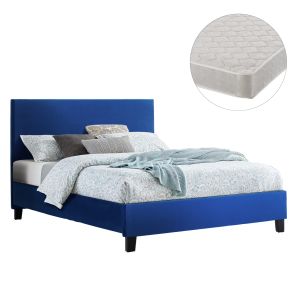 ЛЕГЛО С МАТРАК BECCA HM21283.07 СИНЬО КАДИФЕ - МАТРАК 150X200СМ