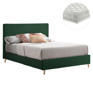 ЛЕГЛО С МАТРАК INDRA HM21280.04 КИПАРОСОВО ЗЕЛЕНО КАДИФЕ - МАТРАК 160X200СМ