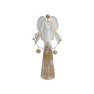 МЕТАЛНА КОЛЕДНА ДЕКОРАЦИЯ FL237 АНГЕЛ БЯЛО-БЕЖОВ ЦВЯТ 20X16X59СМ