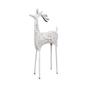 МЕТАЛНА КОЛЕДНА ДЕКОРАЦИЯ FL258 ЕЛЕНИ БЯЛО-БЕЖОВ ЦВЯТ 60X20X120СМ