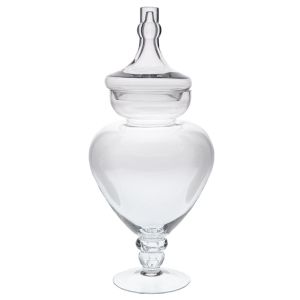 ПРОЗРАЧНА СТЪКЛЕНА ВАЗА С КАПАК 22X55 СМ