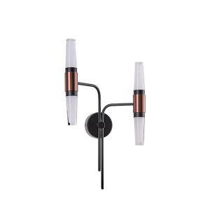 АПЛИК АЛУМИНИЕВИ LED 2X6W 720LM 3000K 420X130MM ЧЕРНО-ЗЛАТИСТИ ARTE ILLUMINA VELAS