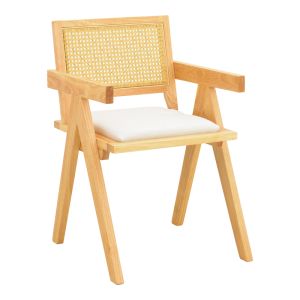 ГРАДИНСКИ СТОЛ WINSLOW ОТ КАУЧУКОВО ДЪРВО В ЕСТЕСТВЕН ЦВЯТ - БЯЛ ПЛАТ, 51X54X80 СМ