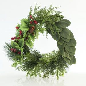 ВЕНЕЦ С БОРОВИ ИГЛИЧКИ И ИМЕЛ, 64 СМ