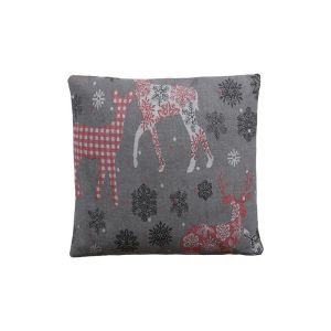 ДЕКОРАТИВНА КОЛЕДНА ВЪЗГЛАВНИЦА FL6220 СИВ ЦВЯТ 45x45x10см