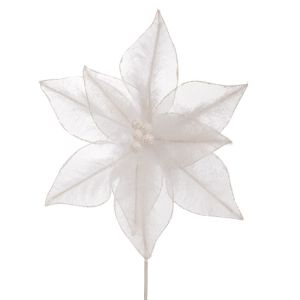 ДЕКОРАТИВНО КЛОНЧЕ ОТ БЯЛА КОЛЕДНА ЗВЕЗДА, 28X40 СМ