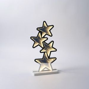 ДЕКОРАТИВНО ОГЛЕДАЛО С LED ЛЕНТА, АДАПТЕР, 117 LED, ЗВЕЗДИ 21X15.5X41СМ, АДАПТЕР, ТОПЛО БЯЛО LED, ЗАХОДЕН КАБЕЛ 3М, IP44