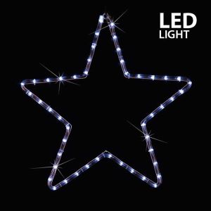 ЗВЕЗДА, 2М LED ВЪЖЕ, ДВУПОСОЧНО, БЯЛО, 56X56 СМ, IP44
