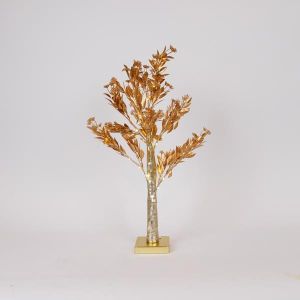 ЗЛАТНО ДЪРВО С ПЪПКИ 60СМ, КУТИЯ ЗА БАТЕРИИ 3XAA, ТАЙМЕР, 40 МИНИ LED, ТОПЛО БЯЛО, IP20