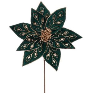 ИЗУМРУДНА КАДИФЕНА КОЛЕДНА ЗВЕЗДА С ДИАМАНТИ 60 СМ