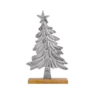 КОЛЕДНА ДЕКОРАТИВНА АЛУМИНИЕВА ЕЛХА FL0644 СРЕБЪРЕН ЦВЯТ 19x6x31см