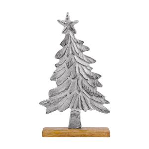 КОЛЕДНА ДЕКОРАТИВНА АЛУМИНИЕВА ЕЛХА FL0644 СРЕБЪРЕН ЦВЯТ 24x6x41см