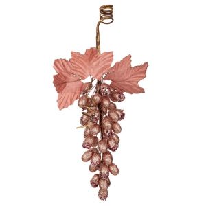 КОЛЕДНО РОЗОВО ГРОЗДЕ С БЛЕСТЯЩИ ПАРЧЕНЦА 15X33 СМ