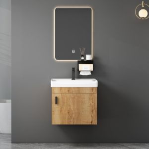 КОМПЛЕКТ МЕБЕЛИ ЗА БАНЯ IDEA-4 NATURAL, LED ОГЛЕДАЛО + ПЛОТ С МИВКА И СМЕСИТЕЛ