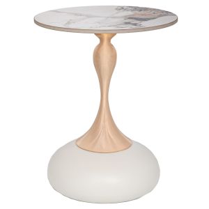 КРЕМАВА МЕТАЛНА МАСА СЪС ЗЛАТИСТА ОСНОВА И БЯЛА КЕРАМИЧНА ПОВЪРХНОСТ (МРАМОРЕН ЕФЕКТ)