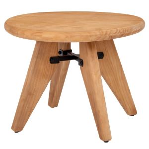 КРЪГЛА ПОМОЩНА МАСА В ЕСТЕСТВЕН ЦВЯТ, ИЗРАБОТЕНА ОТ БОРОВА ДЪРВЕСИНА, 60X60X47 СМ, KD