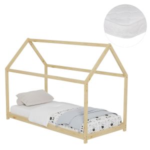 ЛЕГЛО С МАТРАК PEPE HM21302 БОРОВА ДЪРВЕСИНА В ЕСТЕСТВЕН ДЪРВЕСЕН ЦВЯТ -- МАТРАК 90X190СМ