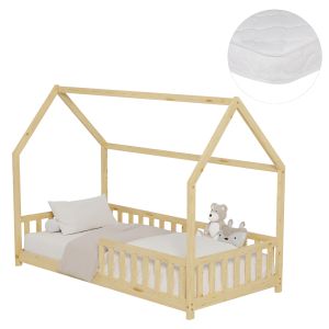 ЛЕГЛО С МАТРАК PHYLLIS HM21304 БОРОВА ДЪРВЕСИНА В ЕСТЕСТВЕН ДЪРВЕСЕН ЦВЯТ -- МАТРАК 90X190СМ