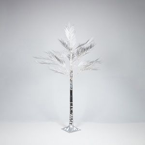 ПАПРАТОВО ДЪРВО СЪС СРЕБЪРНИ ЛИСТА 1,5 М, АДАПТЕР, 110 МИНИ СВЕТОДИОДА ТОПЛО БЯЛО, КАБЕЛ 3 М, IP44