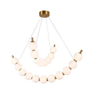 ПОЛИЛЕЙ МЕТАЛ LED 19W 1170LM 3000K 800X1420MM МЕСИНГОВИ - МЛЕЧНО БЯЛО ARTE ILLUMINA TREA