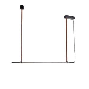 ПОЛИЛЕЙ МЕТАЛ, КОЖА, LED 25W 1750LM 3000K 1400X60X1200MM ЧЕРНИ, ARTE ILLUMINA LINEA