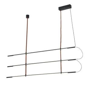 ПОЛИЛЕЙ МЕТАЛ, КОЖА, LED 3X25W 5250LM 3000K 1400X60X1200MM, ЧЕРНО, ARTE ILLUMINA LINEA