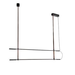 ПОЛИЛЕЙ МЕТАЛ-КОЖА LED 2X22W 3150LM 3000K 1400X60X1200MM ЧЕРНИ ARTE ILLUMINA LINEA