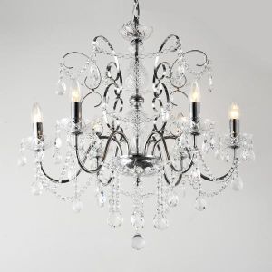 ПОЛИЛЕЙ МЕТАЛ-СТЪКЛО 6 ЛАМПИ 6XE27 MAX15W ΜΑΧ 15W 650X1560MM БЯЛО ARTE ILLUMINA HEIR