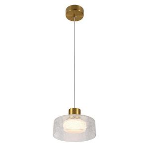 ПОЛИЛЕЙ ОТ СТЪКЛО, LED 8W, 624LM, 3000K, Φ200MM, МЕСИНГОВО НАПУКАНО СТЪКЛО, ARTE ILLUMINA NIMBUS