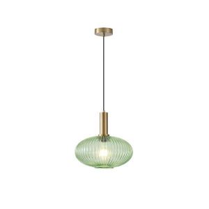 ПОЛИЛЕЙ С РЕЛЕФНО СТЪКЛО 1XΕ27 MAX15W Φ300X171X1200MM ЗЕЛЕНО ARTE ILLUMINA TOPAZ