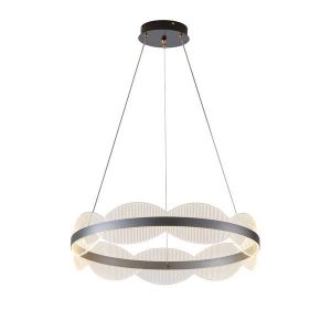 ПОЛИЛЕЙ, АКРИЛЕН, КРЪГЪЛ, LED, 60W, 5400LM, 3000K, Φ600MM, СРЕБЪРНИ, ARTE ILLUMINA TORINO