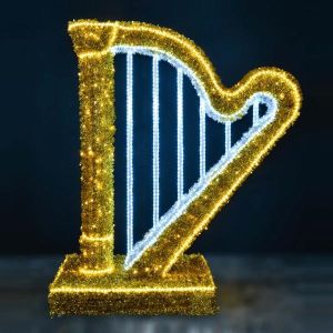 ПРОФЕСИОНАЛЕН ДИЗАЙН 3D, АРФА, ЖЪЛТО-БЯЛО LED ВЪЖЕ, IP44