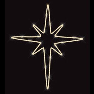 ПРОФЕСИОНАЛЕН ДИЗАЙН ЗА СТЪЛБ, BETHLEEM ЗВЕЗДА, ТОПЛО БЯЛА LED ВЪЖЕВА СВЕТЛИНА, 100X90СМ, IP65