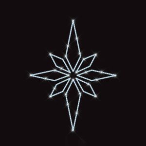 ПРОФЕСИОНАЛЕН ДИЗАЙН ЗА СТЪЛБ, ВИТЛЕЕМСКА ЗВЕЗДА, БЯЛА LED ВЪЖЕВА СВЕТЛИНА, 110X110 СМ, IP65