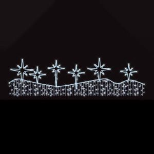 ПРОФЕСИОНАЛЕН ДИЗАЙН, АЛУМИНИЕВ ГИРЛЯНД, С ВИТЛЕЕМСКИ ЗВЕЗДИ, БЯЛА LED ВЪЖЕВА СВЕТЛИНА, БЯЛ LED, 130X600СМ, IP65