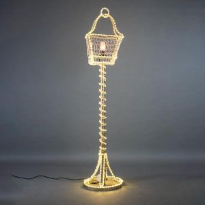 ПРОФЕСИОНАЛНА ГОЛЯМА СВЕТЕЩА ВЪНШНА ДЕКОРАЦИЯ, PROFESSIONAL DESIGN, LANTERN 3D, WITH WARM WHITE LED ROPE LIGHT, 190x40x40cm, IP65