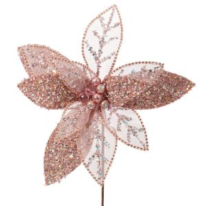 РОЗОВА КЛОНКА КОЛЕДНА ЗВЕЗДА 30X45 СМ