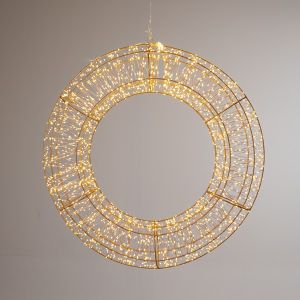 СВЕТЕЩ ВЕНЕЦ 70 СМ, 1600 МИНИ LED, 31V АДАПТЕР, ТАЙМЕР, БРОНЗОВА МЕДНА ЖИЦА, БРОНЗОВА МЕТАЛНА РАМКА, ТОПЛО БЯЛА LED СВЕТЛИНА, ЗАХОДЕН КАБЕЛ 5 М, IP44