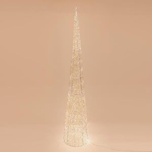 СВЕТЕЩ КОНУС С ПРЕЛИВАЩИ ЦВЕТОВЕ 210 СМ, 2400 LED, 31V АДАПТЕР, ТАЙМЕР, СРЕБЪРИСТ МЕДНА ЖИЦА, ТОПЛО БЯЛ LED, ЗАХОДЕН ЖИЛ 5 М, IP44