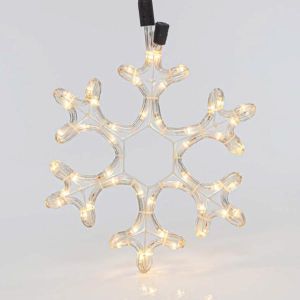 СНЕЖИНКА, 2М LED ВЪЖЕ, ДВУПОСОЧНА, ТОПЛО БЯЛА СВЕТЛИНА, 25X25 СМ, IP44