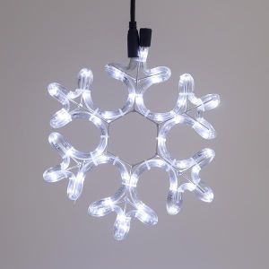 СНЕЖИНКА, 2М LED ВЪЖЕ, ДВУПОСОЧНО, БЯЛО, 25X25 СМ, IP44