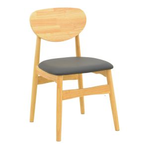 СТОЛ CARDITH ОТ КАУЧУКОВО ДЪРВО - ШПЕРПЛАТ В ЕСТЕСТВЕН НЮАНС - ЧЕРЕН PU 48X51X78 СМ