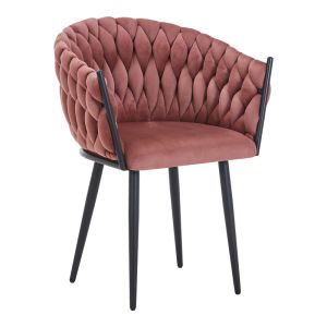 ФОТЬОЙЛ VIVIAN, ЦВЯТ ROTTEN APPLE, КАДИФЕНИ КРАКА, ЧЕРЕН МЕТАЛ, 61X55X80 СМ