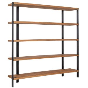 ЧЕРЕН МЕТАЛЕН РАФТ С БОРОВА ДЪРВЕСИНА 200X40X200СМ