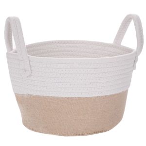 БЯЛ ПАМУЧЕН КОШ С ВЪЖЕ D25X15СМ