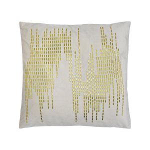 ДЕКОРАТИВНА ВЪЗГЛАВНИЦА, КРЕМАВО-ЗЛАТИСТ ЦВЯТ, 45x45x10см