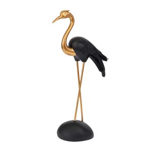 ЗЛАТНА ПОЛИРЕЗИНОВА ЧАПЛА С ЧЕРНИ КРИЛА 18X9,5X38СМ